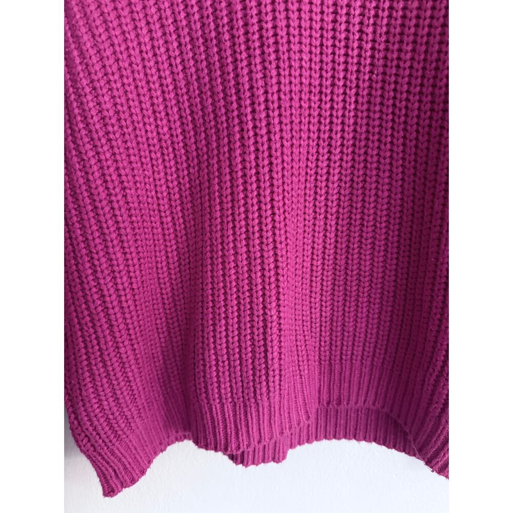 MARINE LAYER pink Oversized Crewneck chunky knit cotton merino wool sweater top - Picture 7 of 10